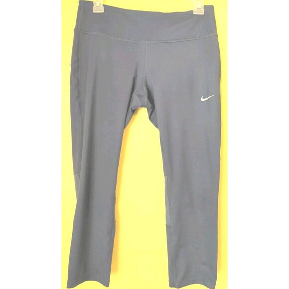 NIKE DRI FIT Running Capri Crop Royal Blue Pants Athletic Running Size Medium - Picture 1 of 10